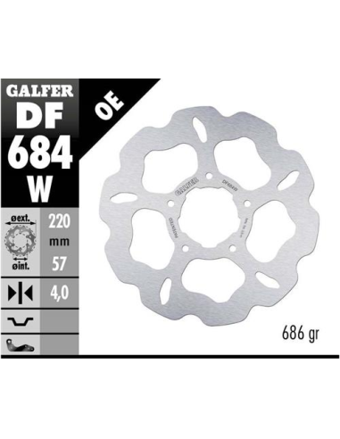 disco freno moto galfer wave fijo 219 5x4mm df684w