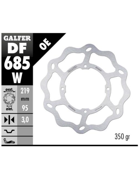 disco freno moto galfer wave fijo 219x3mm df685w