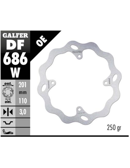 disco freno moto galfer wave fijo 201x3mm df686w