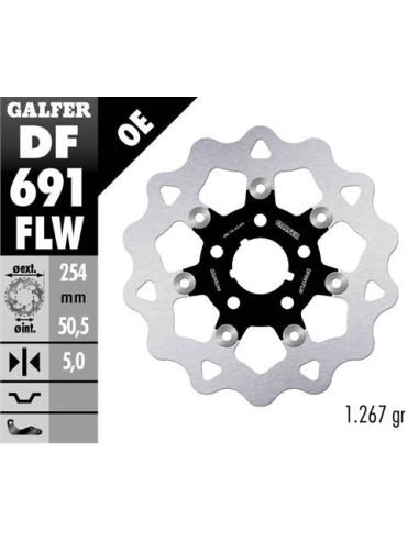 disco freno moto galfer wave flotante 254x5mm df69