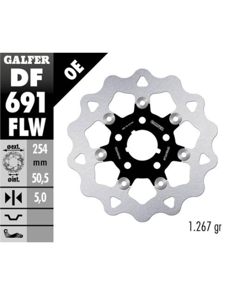 disco freno moto galfer wave flotante 254x5mm df69