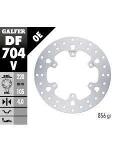 disco freno piaggio vespa galfer df704v 220x4 mm 6 tornillos o120 delantero trasero