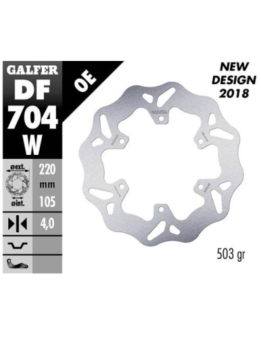 disco freno moto galfer wave fijo 220x4mm df704w delantero trasero