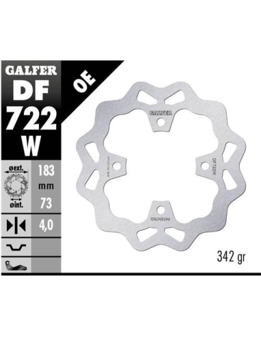 disco freno moto galfer wave fijo 183x4mm df722w