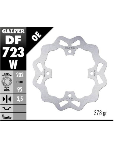 disco freno moto galfer wave fijo 202x3 5mm df723w