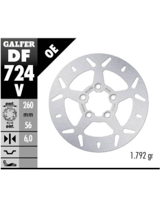disco freno trasero redondo galfer df724v 260x6 mm harley davidson sportster xg 5 tornillo