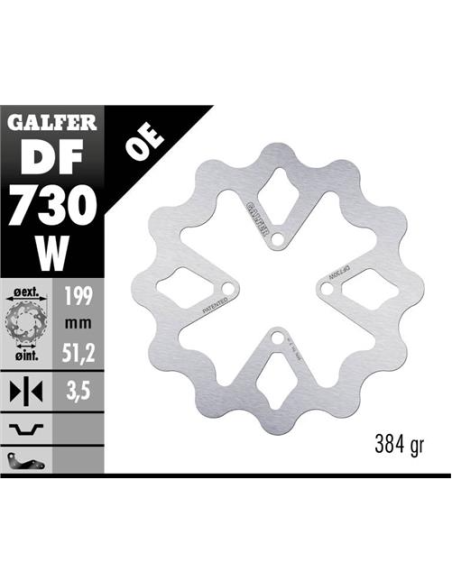 disco freno moto galfer wave fijo 199x3 5mm df730w
