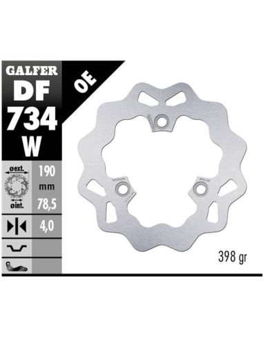 disco freno moto galfer wave fijo 190x4mm df734w