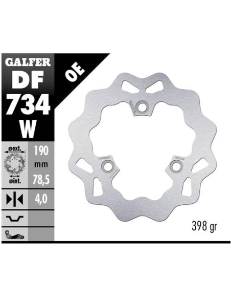 disco freno moto galfer wave fijo 190x4mm df734w