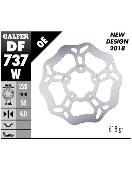 disco freno moto galfer wave fijo 220x4mm df737w