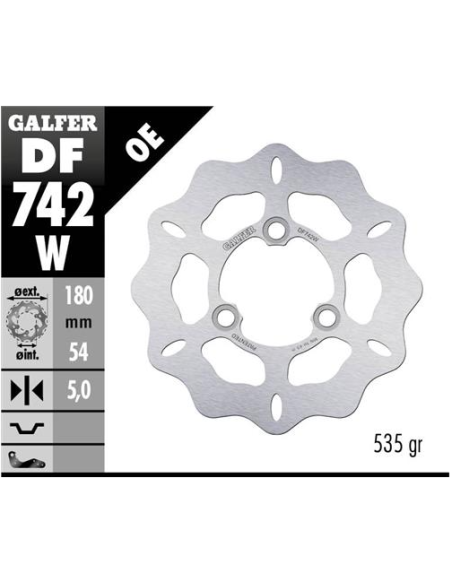 disco de freno delantero galfer df742w wave fijo 180x5 mm