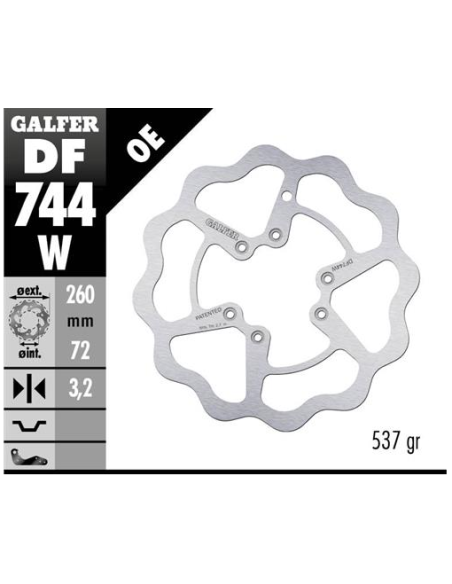 disco freno moto galfer wave fijo 260x3 2mm df744w