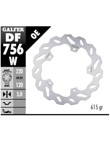 disco freno moto galfer wave fijo 220x5mm df756w