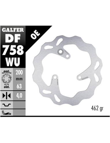 disco freno trasero galfer wave fijo 200x4mm df758wu