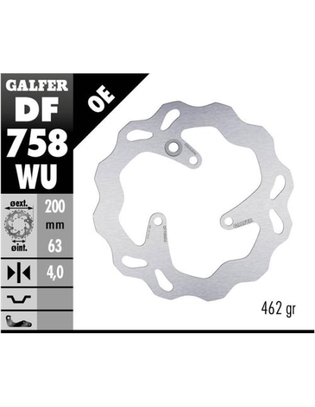 disco freno trasero galfer wave fijo 200x4mm df758wu