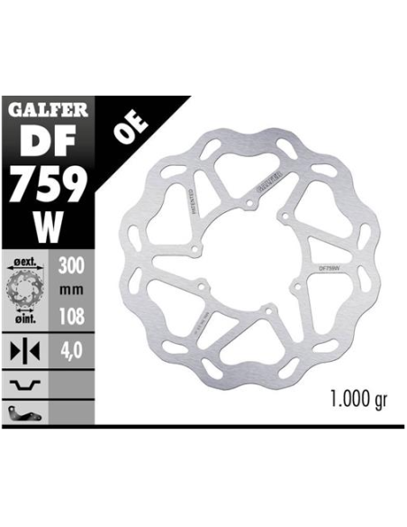 disco freno moto galfer wave fijo 300x4mm df759w