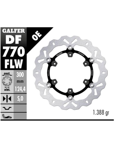disco freno moto galfer wave flotante 300x5mm df77