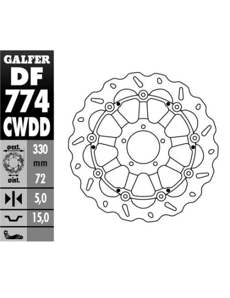 disco freno moto galfer wave flotante compl recho