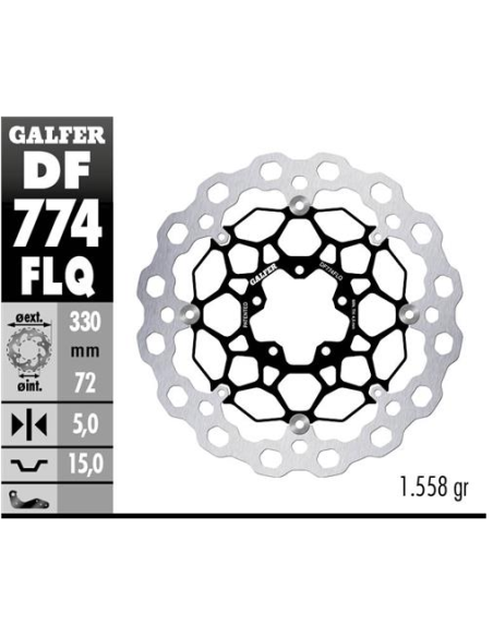 disco freno moto flotante galfer qubic 330x5mm df7
