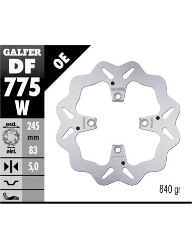 disco freno moto galfer wave fijo 245x5mm df775w