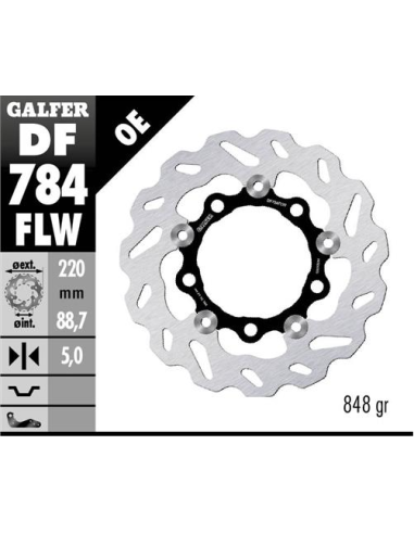 disco freno moto galfer wave flotante 220x5mm df78