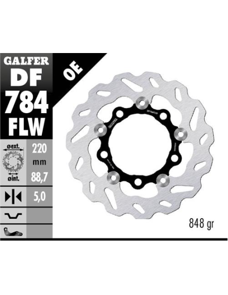 disco freno moto galfer wave flotante 220x5mm df78