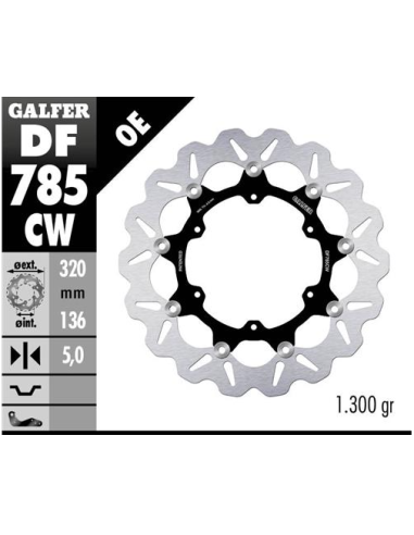 disco de freno delantero galfer df785cw wave flotante 320x5 mm