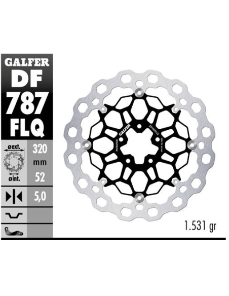 disco freno moto flotante galfer qubic 320x5mm df7