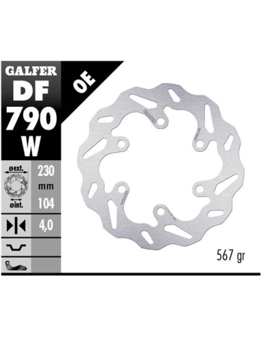 disco freno moto galfer wave fijo 230x4mm df790w