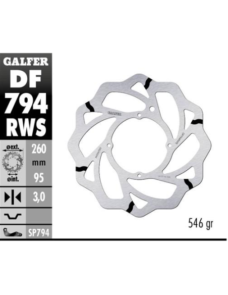 disco freno moto galfer wave fijo 260x3mm df794rws
