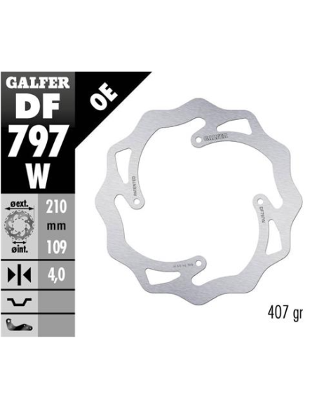 disco freno moto galfer wave fijo 210x4mm df797w