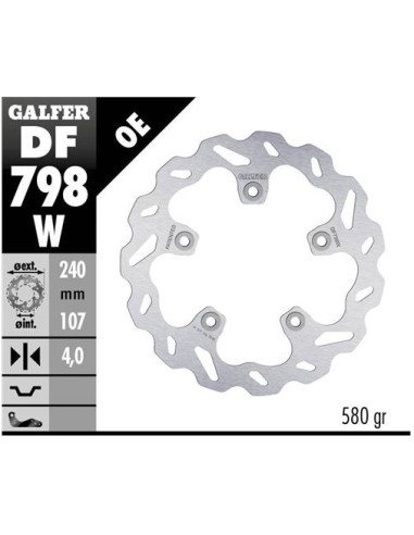 disco freno moto galfer wave fijo 240x4mm df798w