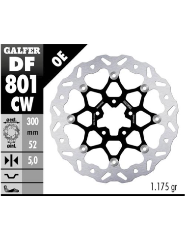 disco freno moto galfer wave flotante 300x5mm df80