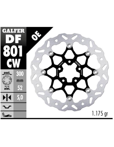 disco freno moto galfer wave flotante 300x5mm df80