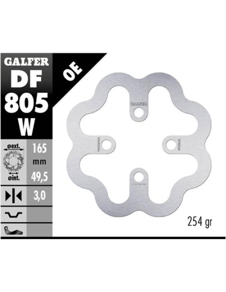 disco freno moto galfer wave fijo 165x3mm df805w