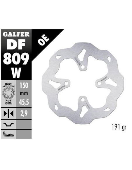disco freno moto galfer wave fijo 150x2 9mm df809w