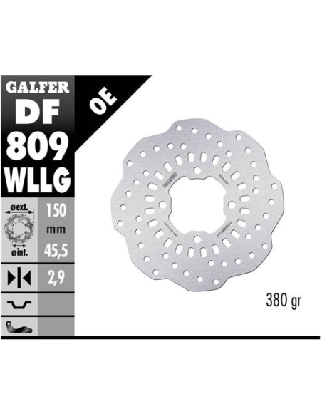 disco freno trasero trial galfer df809wllg 150x2 9 mm 4 anclajes o60