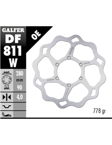disco freno moto galfer wave fijo 280x4mm df811w