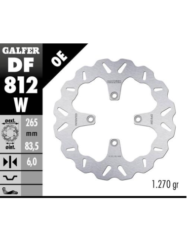 disco freno moto galfer wave fijo 265x6mm df812w