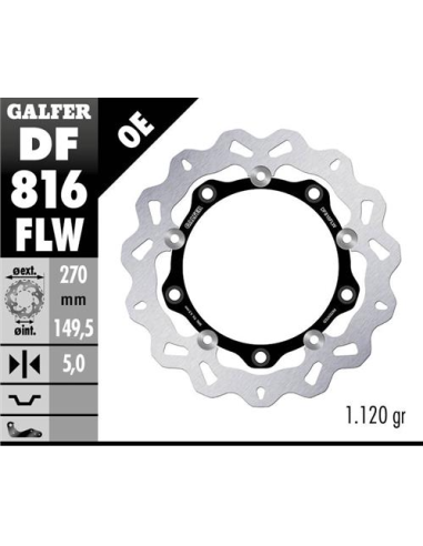 disco freno moto galfer wave flotante 270x5mm df81
