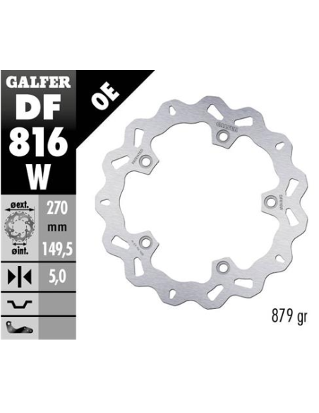 disco freno moto galfer wave fijo 270x5mm df816w