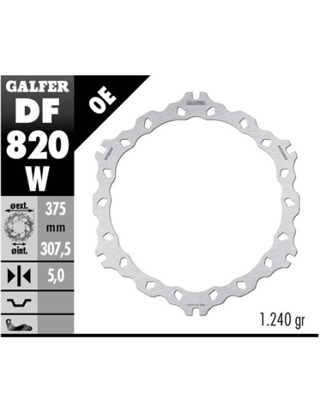 disco freno moto galfer wave fijo 375x5mm df820w