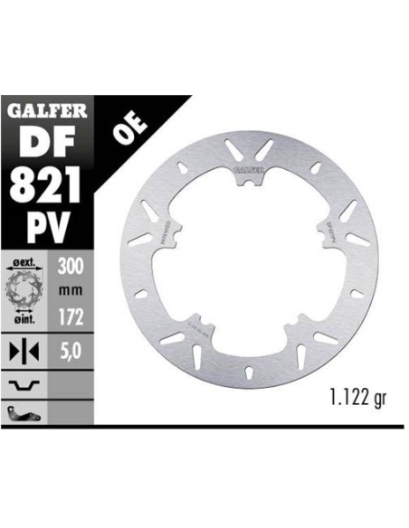 disco freno delantero redondo galfer df821pv 300x5 mm harley davidson v rod fld cvo