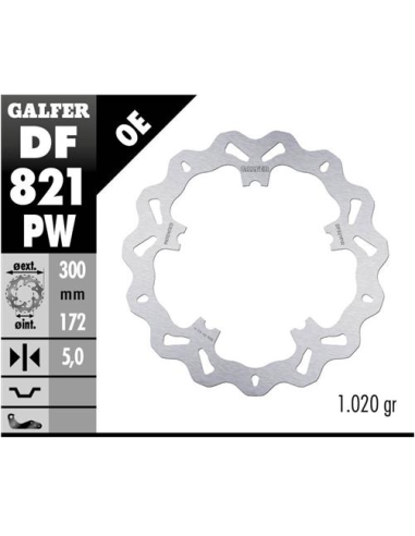 disco freno moto galfer wave fijo 300x5mm df821pw