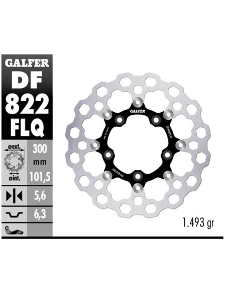 disco freno moto flotante galfer qubic df822flq