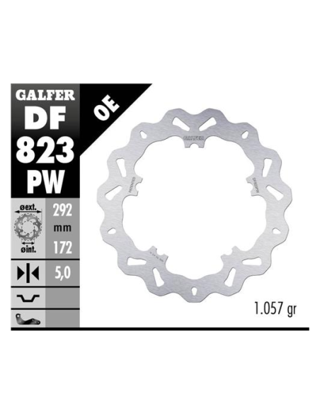 disco freno moto galfer wave brake track df823pw