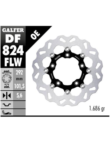 disco freno moto galfer wave flotante 292x5 6mm df