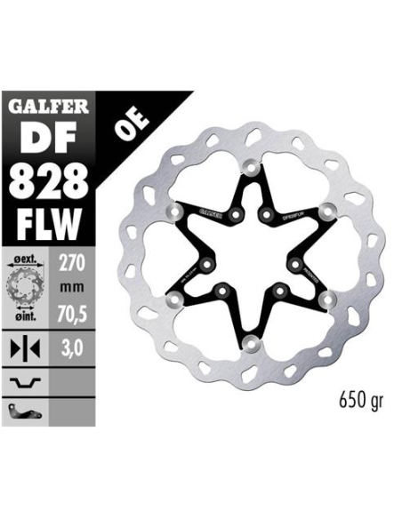 disco freno moto galfer wave flotante 270x3mm df82