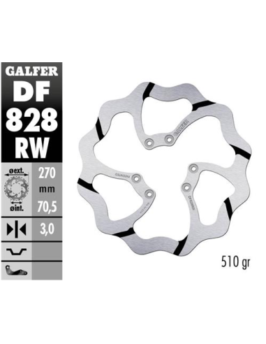 disco freno delantero wave ranurado galfer df828rw 270x3 mm tm en mx smx 6 tornillos o89 5