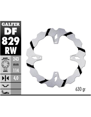 disco freno trasero galder wave fijo 243x4mm df829rw tm smx 660 f 09 rear